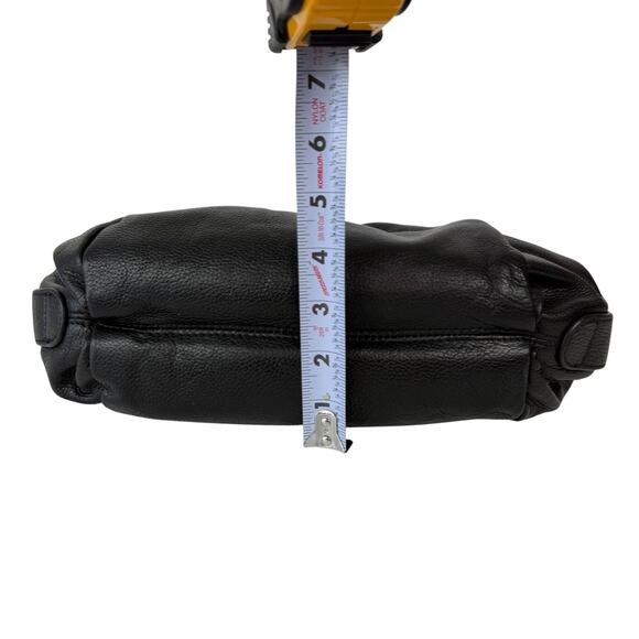 Simply Vera Wang Pleated Black Pebbled Leather Classic Hobo Shoulder Bag Purse - Picture 12 of 16